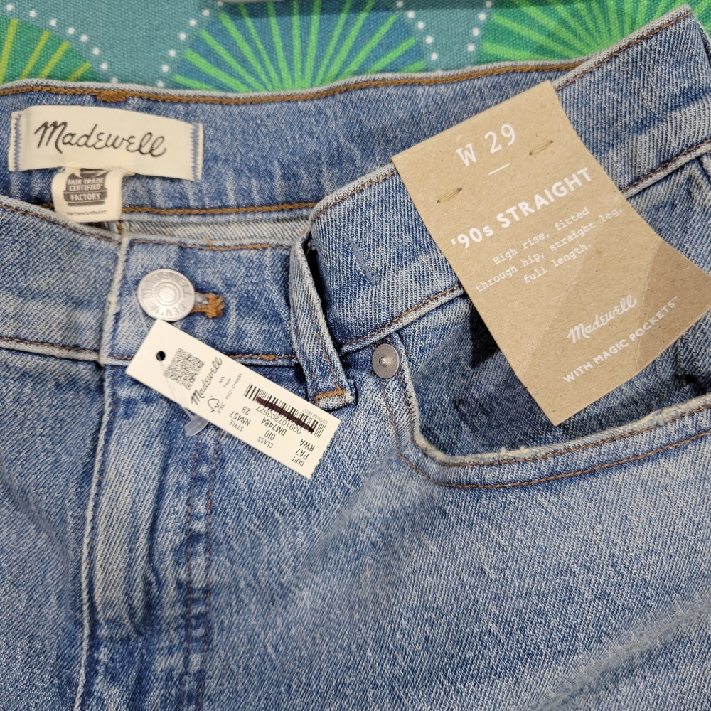 Madewell The '90s Straight Jean NN457 NWT, SZ 29 - Picture 7 of 11